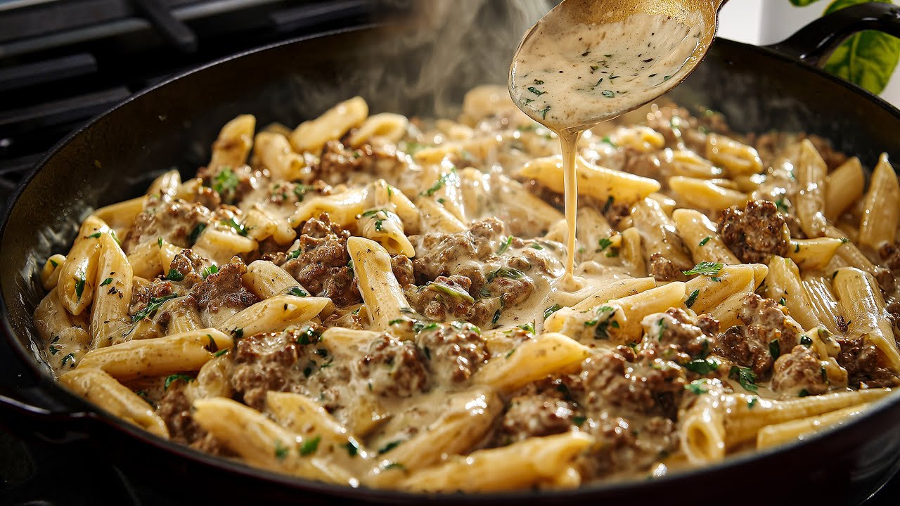 Ground Beef with Shell Pasta