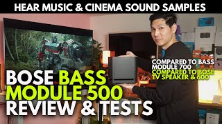 Video thumbnail for Bose Bass Module 500 +BOSE TV Speaker & BOSE 600 Soundbar - Audio Samples & Review by The French Glow