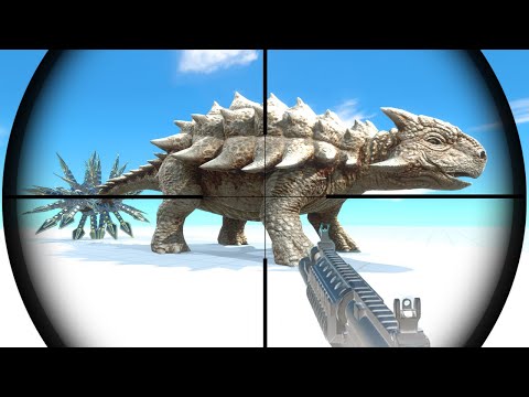 Remastered ALBINO ANKYLOSAURUS vs ALL Weapons FPS Perspective - Animal Revolt Battle Simulator #14