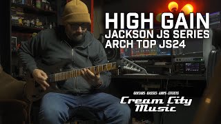 Video thumbnail for HIGH GAIN: Jackson JS Series Dinky Arch Top JS24 DKAM Demo by Cream City Music