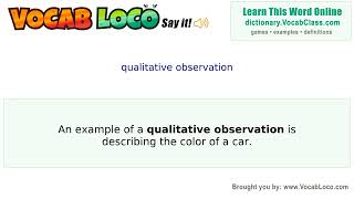 Video thumbnail for qualitative observation