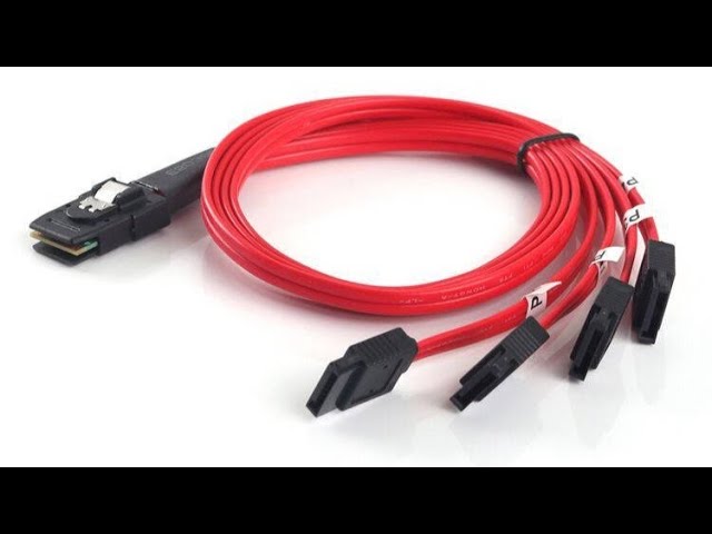 Vídeo relacionado con AdcAudx Cable de datos mini SAS a 4xSATA, SFF-8087 MINISAS host a SATA Target Data Splitter Cables, Mini controlador SAS a SATA Backplane/Cable de disco duro (1,6 pies 2 unidades)