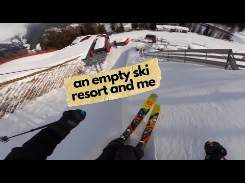 an empty ski resort and me