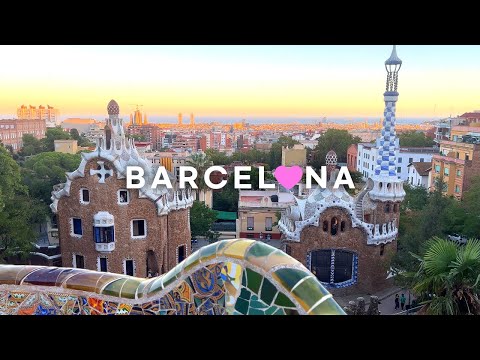 [4K]🇪🇸Walking Tour of Gaudi's Park Güell in Barcelona, Spain ⛲😍 Oct. 2022