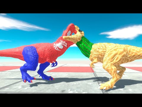 SPIDER MAN vs SANDMAN T REX DEATHRUN - Animal Revolt Battle Simulator