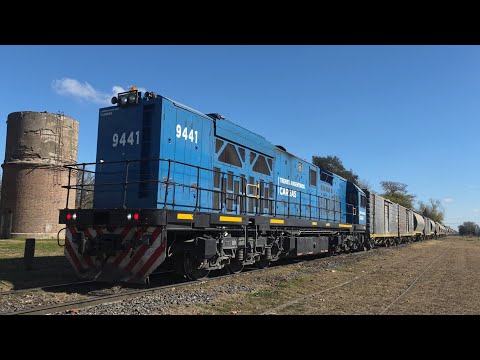 [4K] Tren cargado de Trenes Argentinos Cargas con la CRRC CDD-5A1 9441 pasando por Marcos Juárez!!!!