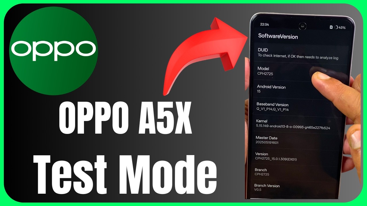 Check Oppo A5X Firmware in Test Mode Easily