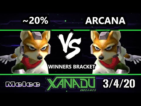 S@X 344 Winners Round 2 - ~20% (Fox) Vs. Arcana (Fox) Smash Melee - SSBM