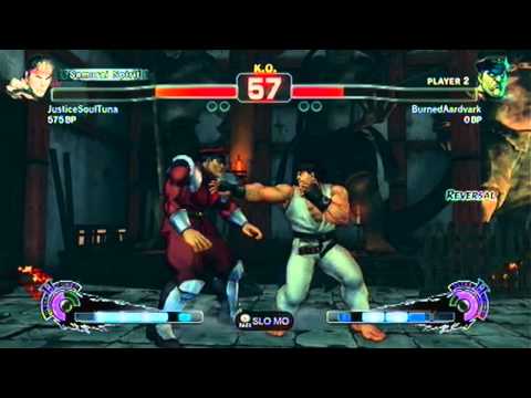 -SSFIV & AE- JusticeSoulTuna [RYU] Vs. BurnedAardvark [M.BISON] |19|