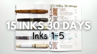 15 inks 30 days // Inks 1-5 // Kitty Inkpot, Anderillium, Esterbrook, Laban #30inks30days