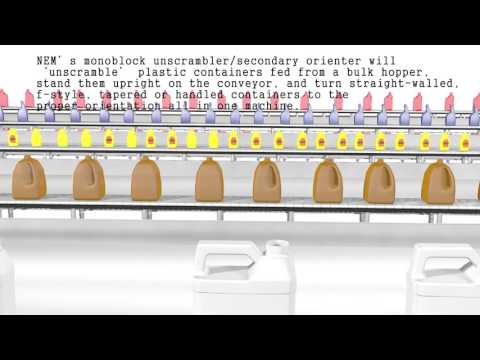 Bottle Unscrambler and orienter in one by www.neminc.com