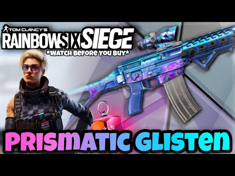 "Prismatic Glisten" Weapon & Attachment Skin In Game Review! R6 Crystal Guard (Watch Before You Buy)
