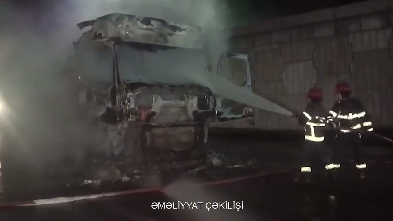 Avtovağzal yaxınlığında yanacaq daşıyan avtomobildə yanğın