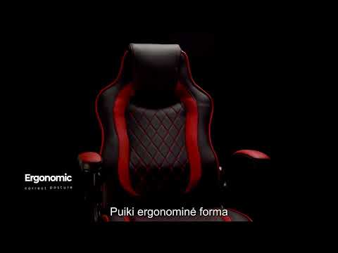 Žaidimų kėdė ByteZone Sniper Gaming Chair, Raudona video