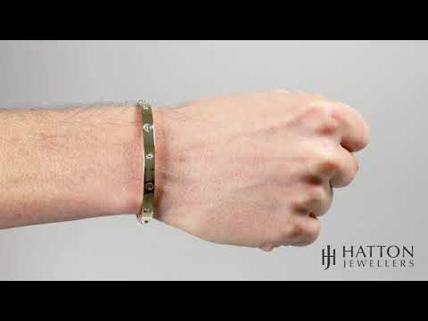 9ct Yellow Gold Polished Screw Bangle - 6mm - 7.25" - Gents