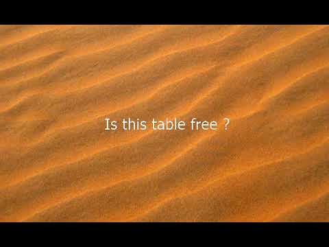 Como se dice Esta Esta Mesa Libre en Ingles