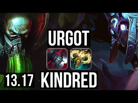 URGOT vs KINDRED (JNG) | 10/1/4, 1.3M mastery, Godlike | KR Master | 13.17