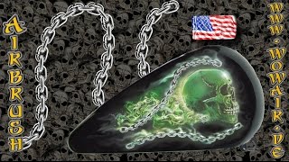 Airbrush by Wow No.633 &quot; Skull &amp; new chainz &quot; with english commentary
