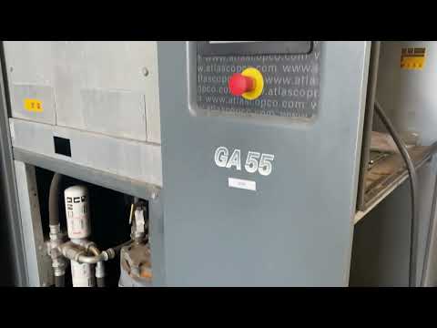 Atlas Copco Model GA55 Rotary Air Compressor, 75 HP, New in 2015 #6305