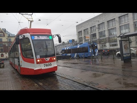 Трамвай, маршрут №23 КТМ-31-01 б.7405 (26.10.2019) Санкт-Петербург
