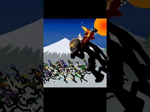 wait for end 🤣everyone shocked😱🤯  giant leader. boss vs all unit's Swordwrath troll face 🥴☠️#shorts