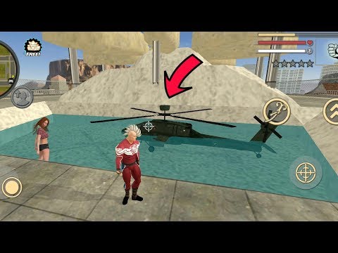 Rope Hero: Vice Town (Helicopter Landing on Swimming Pool) Girl was taking a bath in the pool - HD