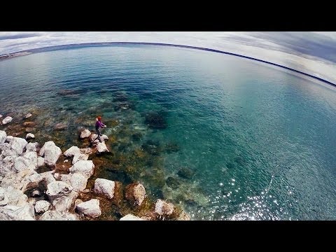 Fedt fluefiskeri efter regnbueørreder i Strobel Lake i Argentina