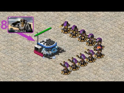 Bunker Initiates vs 10 Gattling Cannons - Red Alert 2