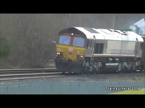 DB Cargo Class 66 No. 66088 on 6J46 Peak Forest - Salford Hope St @ Denton Jn on 20.02.18 - HD