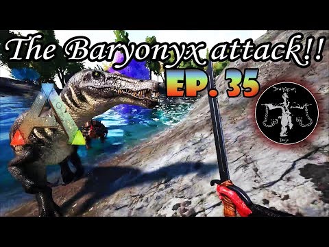 [EP 35][The Baryonyx attack!!] Ark: Survival Evolved Shigo Islands Extinction Gameplay