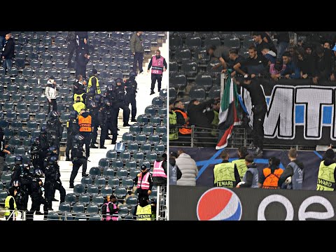 FIGHT AFTER FINAL WHISTLE | Marseille Fans Clash with Security and Frankfurt Fans