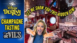 Champagne Tasting at De Vil’s | Disney Destiny Cruise | Cruella de Vil Themed Sip & Learn | Luxury
