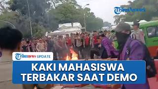 Demo di Istana Bogor Memanas! Detik-detik Kaki Mahasiswa Terbakar Api saat Orasi, Diduga Ulah OTK