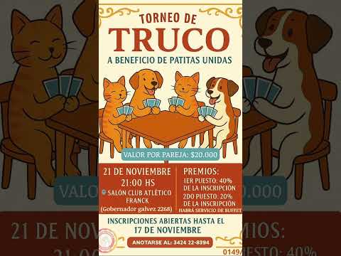 Viernes 21/11/25. 21 hs. Franck, Prov. de Santa Fe. #locosxeltruco #truco #trucoargentino