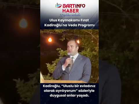 Erzincan Vali Yardıcısından Bartın’a Veda