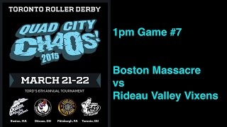 preview picture of video 'QCC2015 G7  Boston Massacre v Rideau Valley Vixens Toronto Roller Derby'