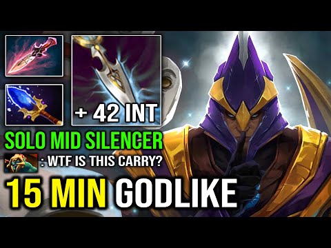 15MIN GODLIKE Solo Mid Silencer First Item Witch Blade Brutal DPS Just Stand & Hit EPIC Dota 2