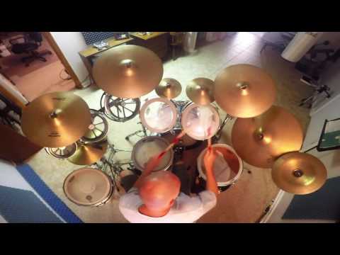 Kid Gloves - Rush (drum cover) GoPro overhead view