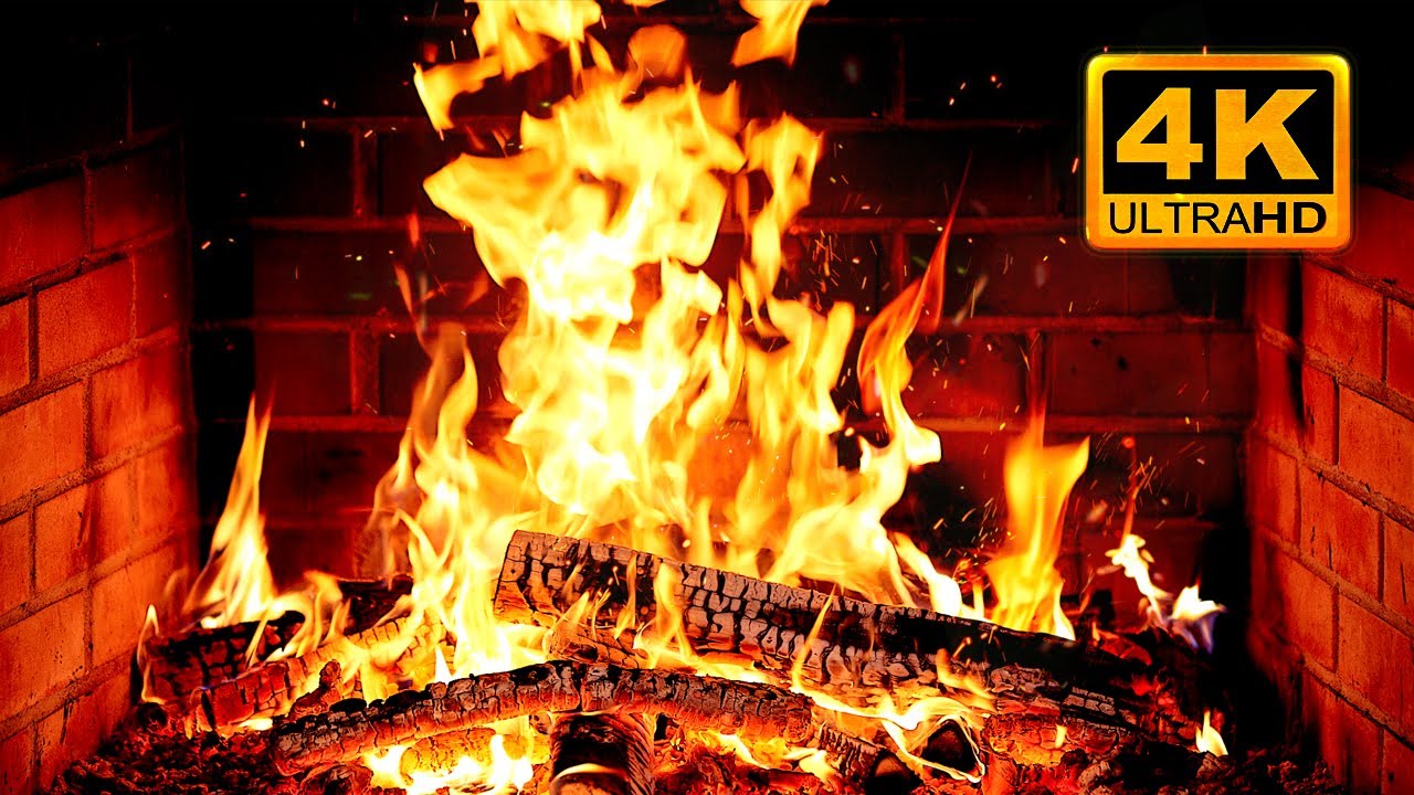🔥 Cozy Fireplace 4K (12 HOURS). Fireplace with Crackling Fire Sounds. Fireplace Ambience