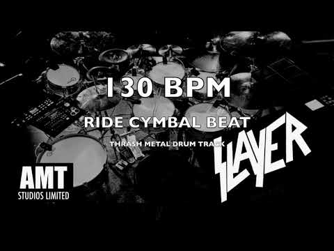 130 BPM RIDE CYMBAL BEAT - Slayer Style - Thrash Metal Drum Track
