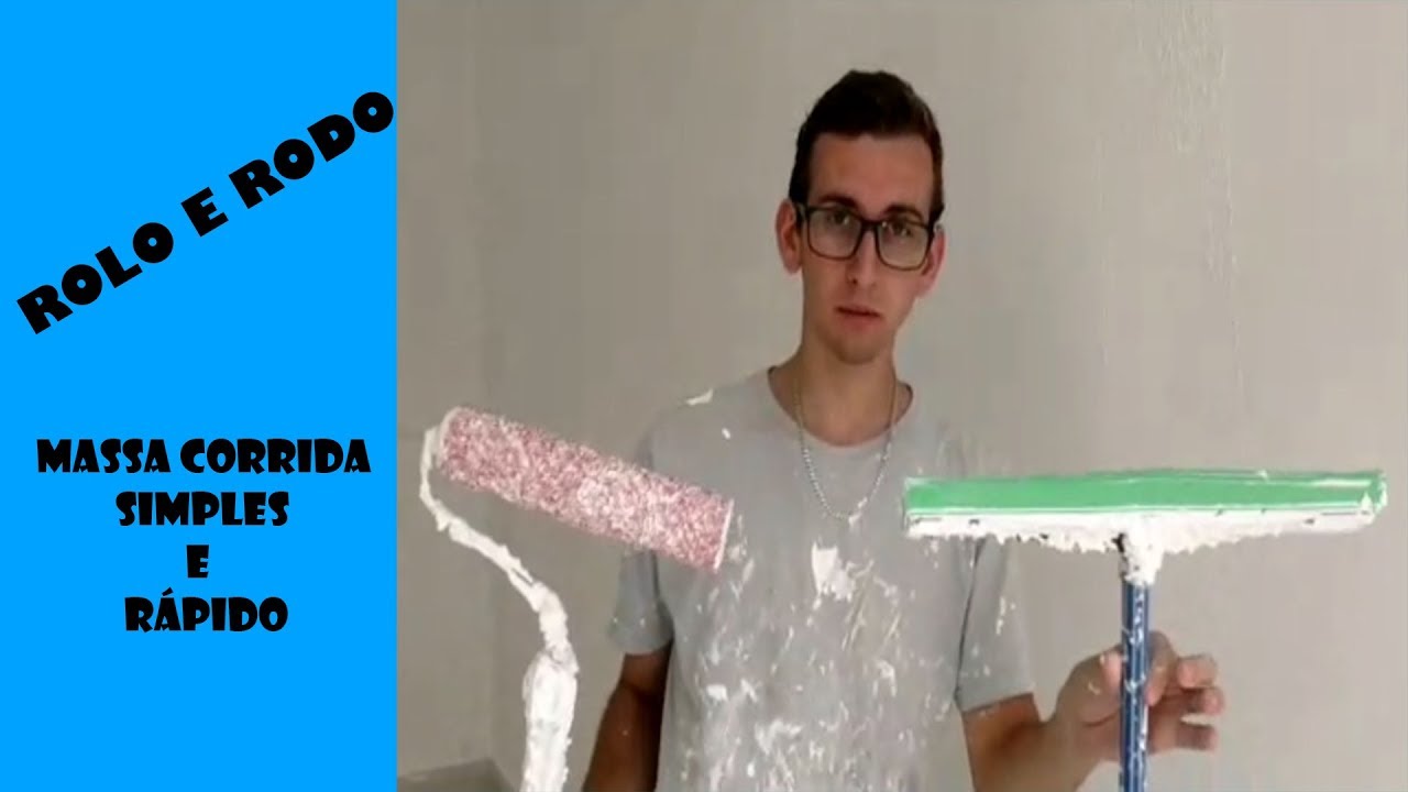APLICAÇÃO DE MASSA CORRIDA (FÁCIL), COM ROLO E RODO!