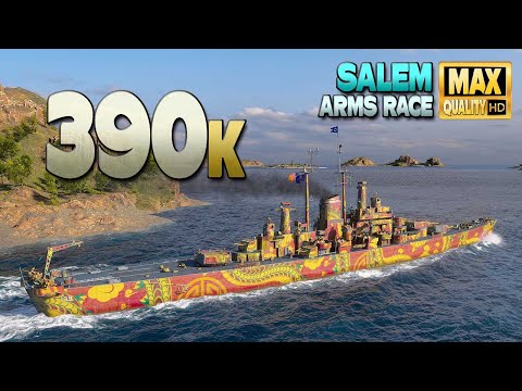 Cruiser Salem: 390k on map Sleeping Giant - World of Warships