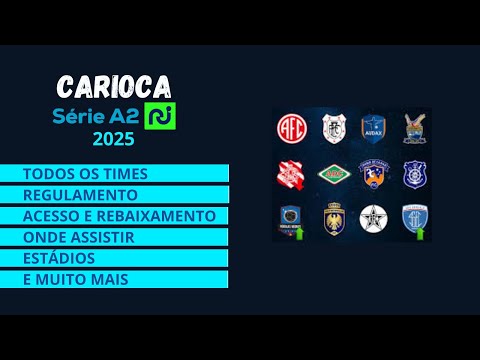 TODOS OS TIMES DO CARIOCA A2 (2025), REGULAMENTO, ACESSO, ONDE ASSISTIR, ESTÁDIOS E MAIS