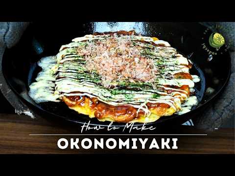 Homemade Okonomiyaki Using Only a Frying Pan (Osaka-Style)