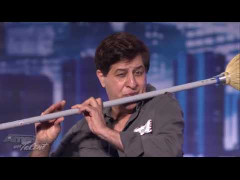 Michael Nejad Makes Music with a Broom and Dustpan - America's Got Talent Season 7 Audition