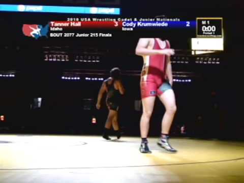 Junior Freestyle Finals 215 pounds - Tanner Hall vs. Cody Krumwiede