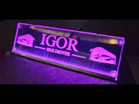Led RGB табличка на лобовое стекло с надписью "IGOR" (500*150мм) - фото 1 - id-p3020761200