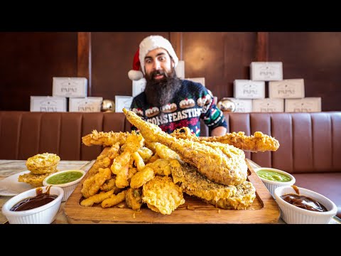 THE DEEP FRIED FULL 7LB CHRISTMAS DINNER CHALLENGE | XMAS SERIES 2020 | BeardMeatsFood