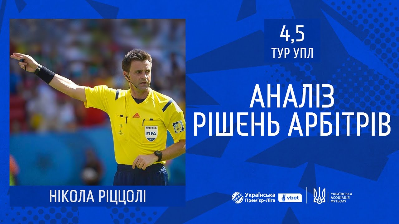 Нікола Ріццолі аналізує рішення арбітрів у 4-му та 5-му турах УПЛ