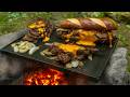 Ribeye Philly Cheese Steak With Fire And Rocks Cooking